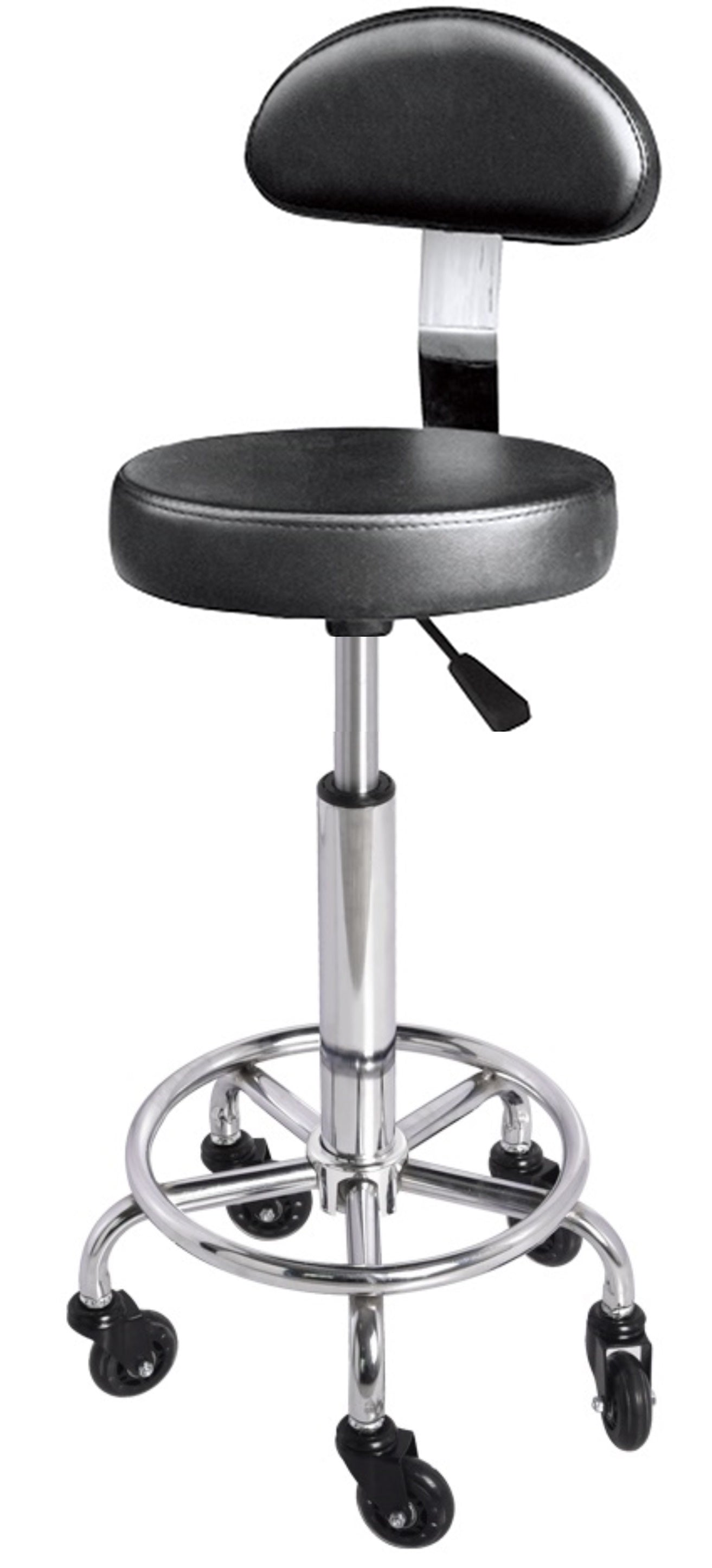 InFashion PRO Round Stool with Backrest - Circle Base
