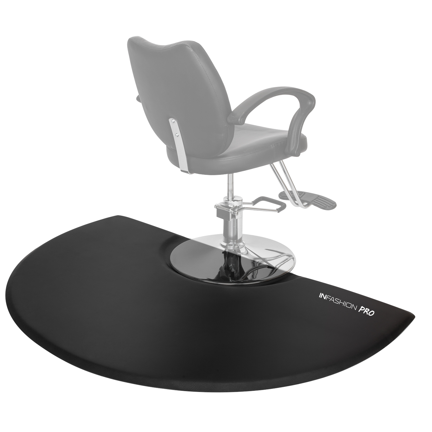 InFashion PRO Anti-Fatigue Salon Mat 3'x5' Semi-Circle with Round Cut Out - 5/8'' Thick